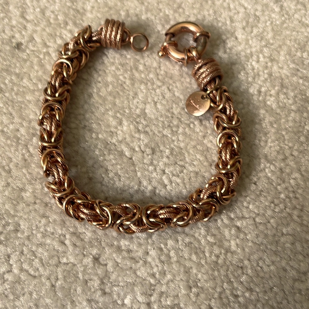 14kt Rose Gold Plated Bronze Bracelet